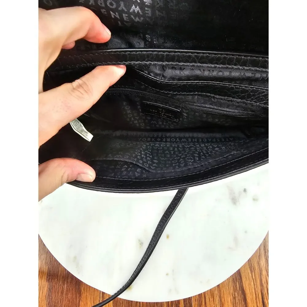 Kate Spade Classic Chic Perri‎ Lane Greer Black Leather Laser Cutout Crossbody
